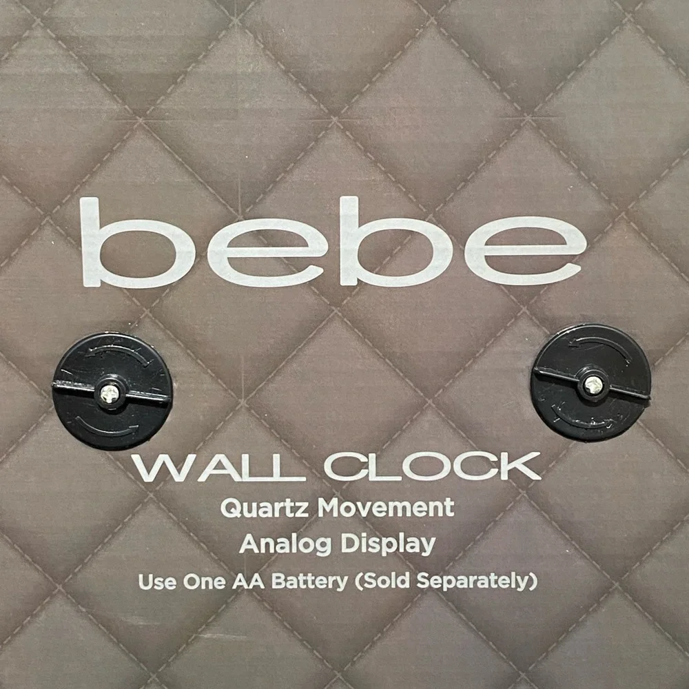 NWT•Black & Gold bebe wall clock